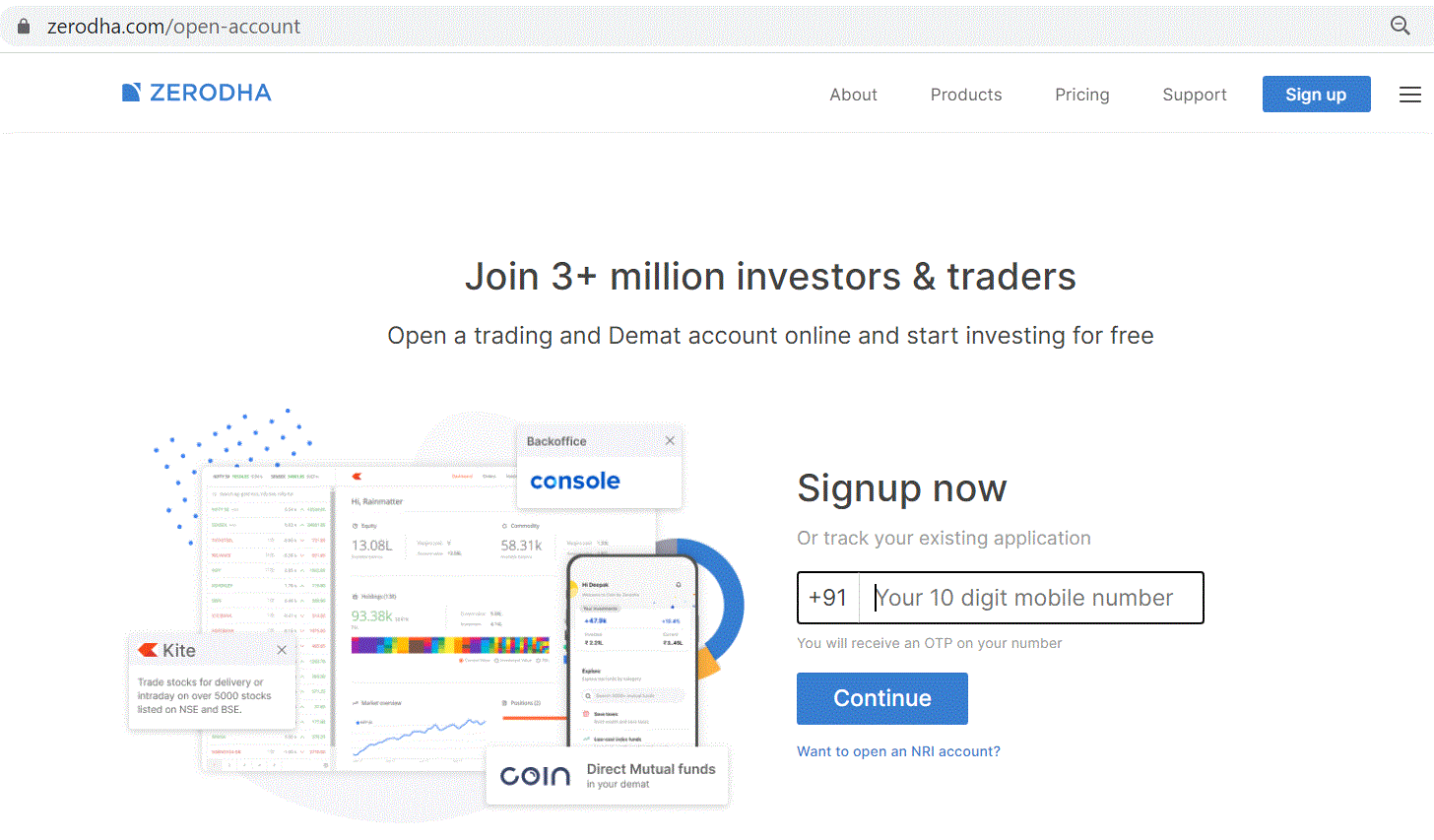 how to open zerodha account online